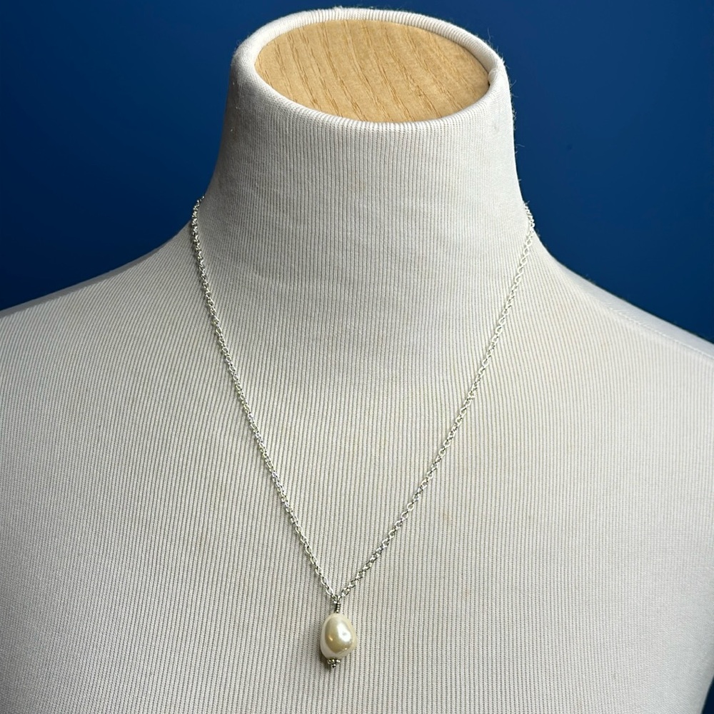 Solitaire pearl necklace #5 - Picture 1 of 8
